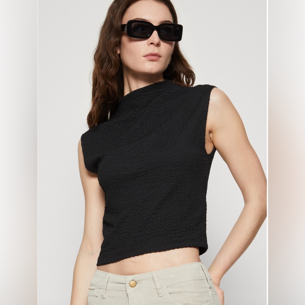 Lot: two Abercrombie mock neck tops, Black & Green